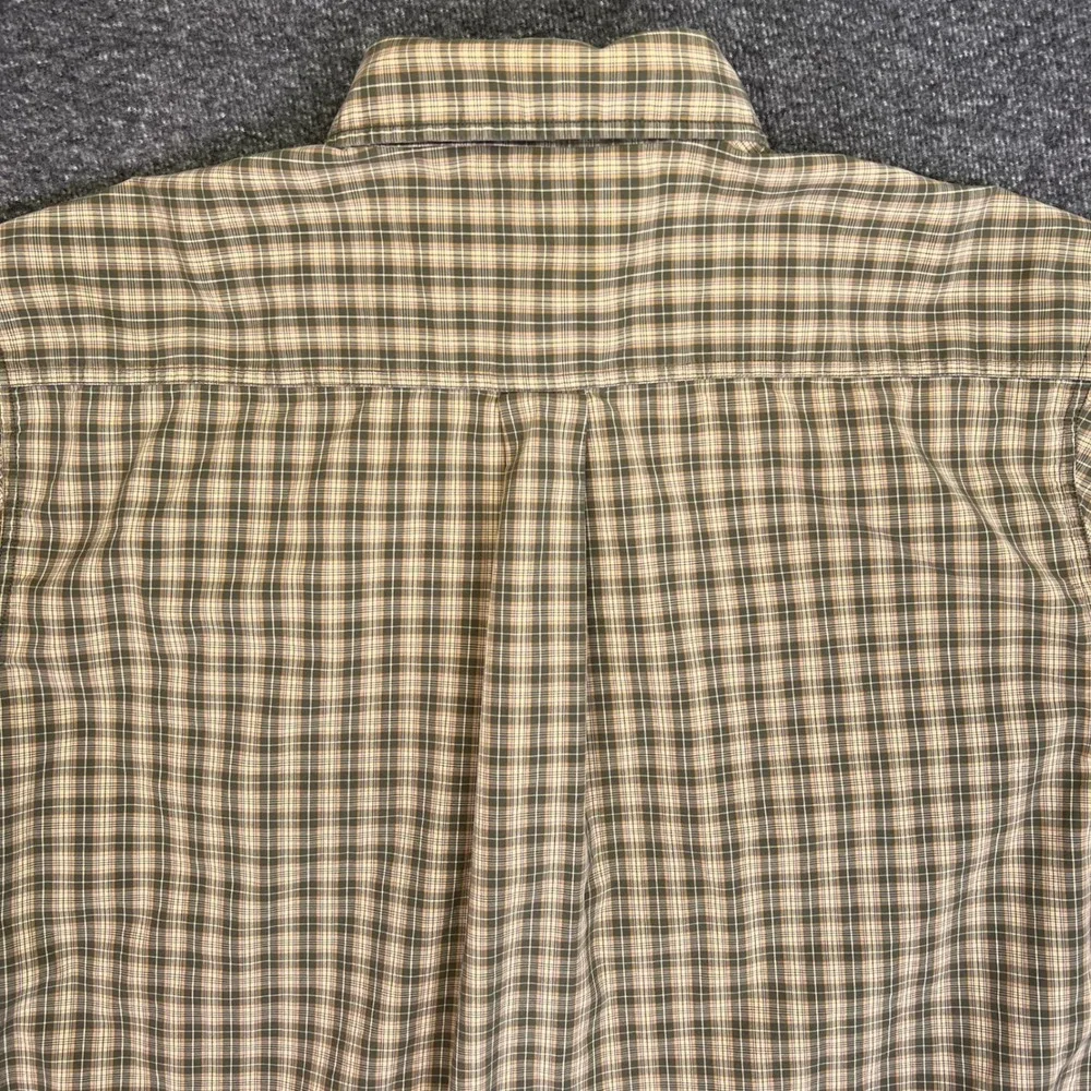 Carhartt Plaid Button Down Shirt‎ Mens Large Olive Green Workwear Casual S147OLV